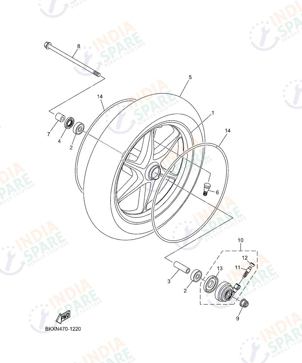 YAMAHA BKXN Series FRONT WHEEL FOR DISK BRAKE